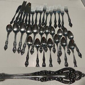 34 Pieces Gallery Flatware Stainless Steel MCM Japan Silverware GLY2 Floral